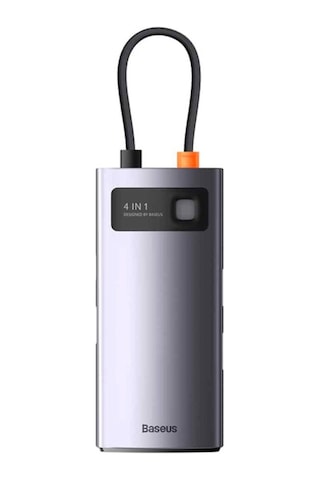 Baseus Metal Gleam 4In1 Multifonksiyonel Type-C Hub Adaptör Dock-Gri (551193205)
