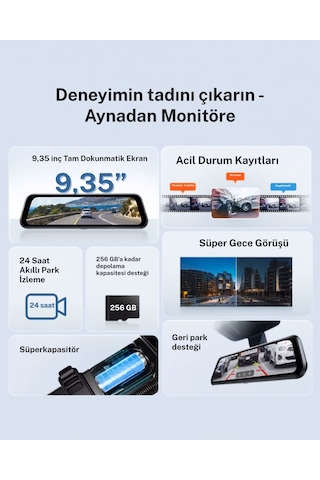 70mai S410 Dikiz Aynalı Araç İçi Kamera+ Rc15 Arka Kamera Seti