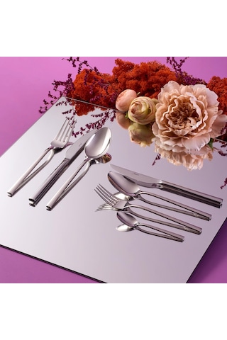 Jumbo 2001 84 Parça 12 Kişilik Çelik Çatal Kaşık Bıçak Takımı Çelik