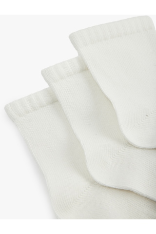 Koton Pamuklu 3'lü Soket Çorap Seti Beyaz 6smb80013aa