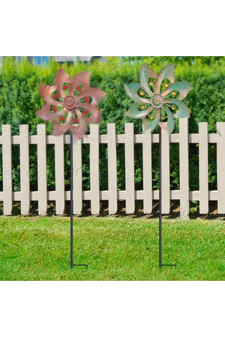 Xindoker Bahçe Ve Avlu İçin Demir Sanayi Döner Dekoratif Ornament Yeşil Bakır