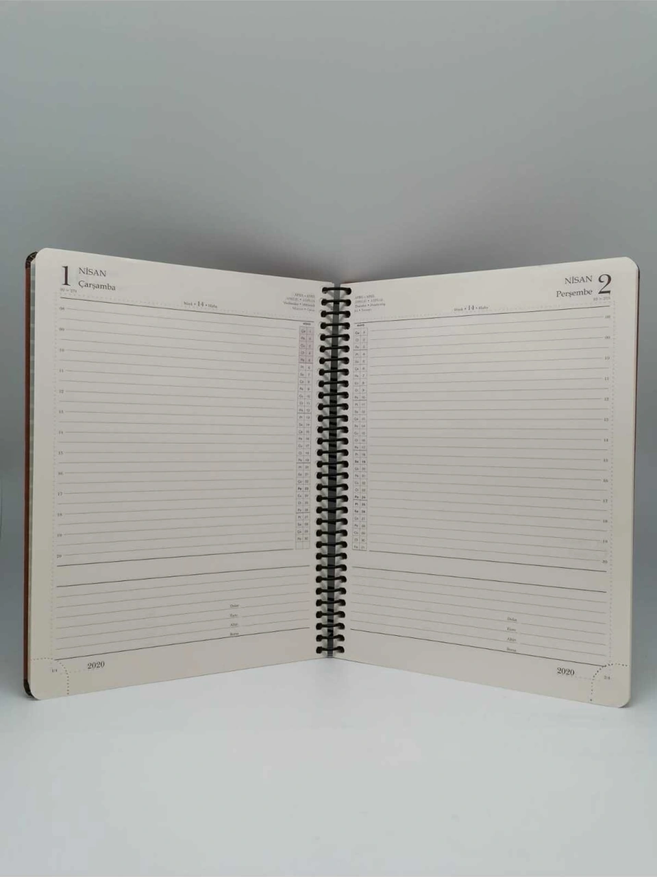 419-plk 20x28 Spiralli Eski Ajanda 3'lü Siyah-kahverengi