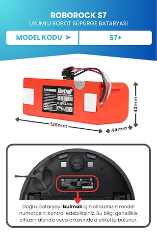 Roborock S7 Uyumlu Batarya 5200mah