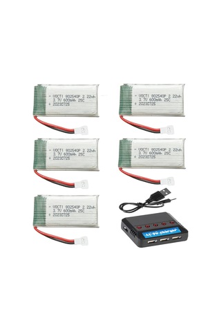 Powermaster Pm-29139 Siyah 3.7v 1s Usb 5in1 Lityum Polimer Li-po Pil Batarya Şarj Cihazı