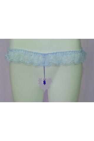 Asist Secret Magic Asm1275 Kadın Mavi Dantel Boncuk O Gece String Mavi