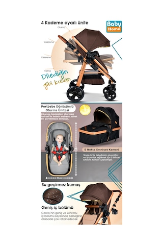 Baby Home Yeni Ekonomi Paket 8 In 1 1010 Travel Sistem Bebek Arabası 340 Anne Yanı Bebek Sepeti Beşik