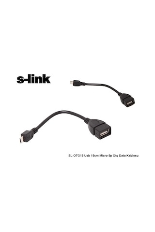 S-Link Sl-Otg15 Usb 15Cm Micro 5P Otg Data Kablosu