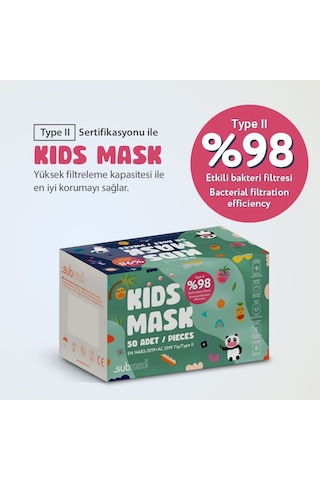 Submed Cerrahi Çocuk Maskesi 50 Adet
