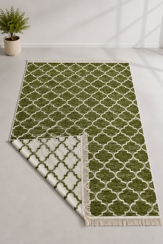 Kilim Paspas Çok Amaçlı Halı Makinede Yıkanabilir Toz Yapmaz Haki