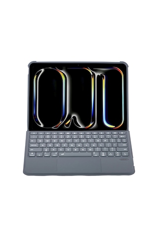 Mey İthalat T5504d İpad Uyumlu Pro 11 2024 Kılıf Palermo Ledli Klavyeli Standlı Tablet Kılıfı - Siyah