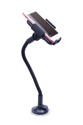 Araç İçi Telefon Tutucu Kıskaçlı Vakumlu 30Cm Uzun Spiralli Tutuc