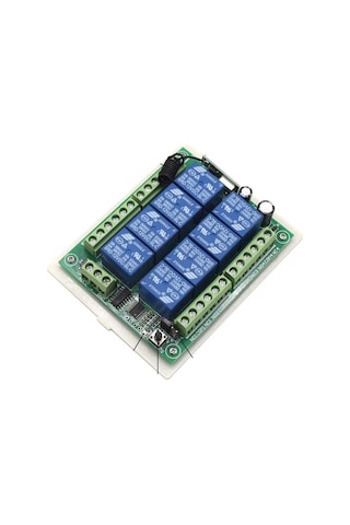 8ch Alıcı Anahtarı Röle Modülü Dc 12v 24v 433mhz Denetleyici Ve 8 Kanal Uzaktan Kumanda Verici