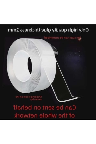 Pazly Şeffaf Nano Bant - Baloncuk Üfleme İçin, 3x5m, 2mm Kalın, Çıkarılabilir, Yıkanabilir, Yapışkan