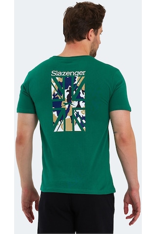 Slazenger PACET Erkek Baskılı Yeşil Tişört
