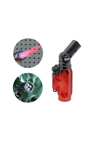 Rox Bs-106 Dört Alev Çıkışlı Mini Bütan Gaz Torch Pürmüz Kırmızı