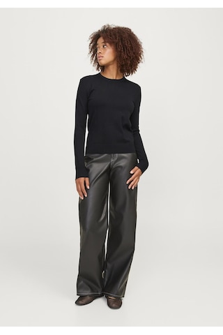 Jack & Jones Kadin Bisiklet Yaka Uzun Kollu Kazak - Cara 12255368 Black Kırmızı