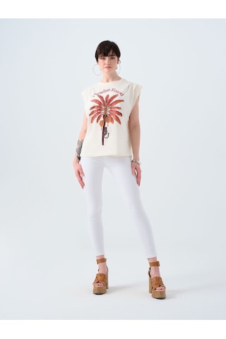 LOFT Regular Fit Kadın Tshirt K.kol Lf2039025 Q1.v1 Ekru
