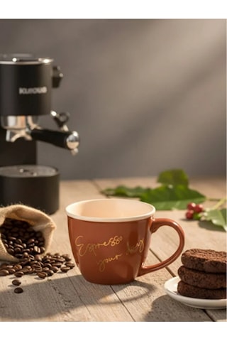 Toprak Tonlarında Porselen Kupa 200 Ml Espresso Fincanı C Renkli