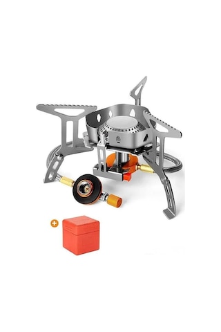 Ruicoo Rüzgara Dayanıklı Kamp Ocağı - Taşınabilir Elektrikli Ateşleme Ve Ayarlanabilir Alev Gümüş