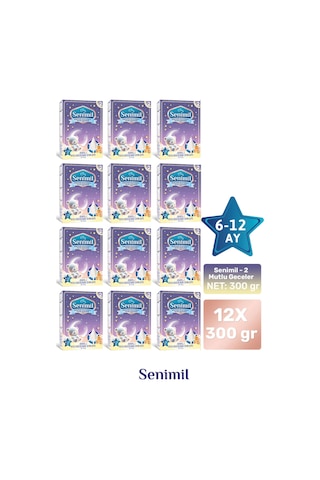 Senimil 2 Mutlu Geceler Bebek Devam Sütü 300 G 12 Adet