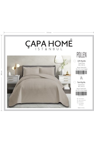 Yeni Nesil Nubuk Yaz - Kış Modern Lüks Yatak Örtüsü, Pollen ,çapa , Çift Kişilik Taş