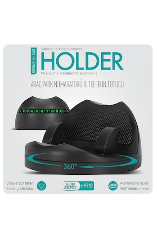 Hr18 Araç İçi Telefon Tutucu Torpidoya Yapışan + Park Teli Numara