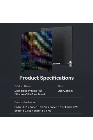 Geeroyoo Creality Ender Serisi İçin Pet+peı Kaplamalı Çift Taraflı Yazdırma Platformu - 235x235mm