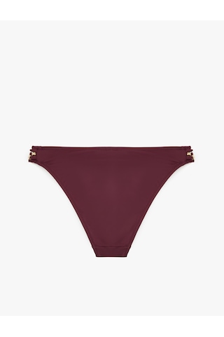 Koton Astarlı Yanları İpli Boncuklu Bikini Altı Bordo 5sak00187mm Bordo