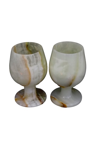 El İşçiliği Oniks Kadeh Benzersiz Doğal Taş Desenleri