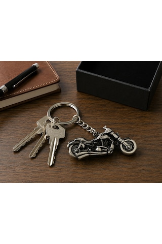 Chopper Motosiklet Figürlü Metal Anahtarlık Motor Tutkunlarına Özel Aksesuar