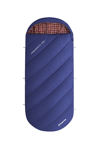 Kingcamp Freespace 250 Relax -8 C Geniş Uyku Tulumu Navy Sol F. Gri - Mavi