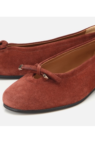 Hotiç Kadın Süet Deri Kahverengi/kiremit Fiyonk Detaylı Babet 01ayh315440a440 01ayh315440a440 Kahverengi