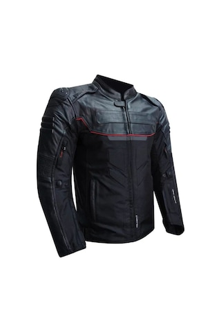 Ebakbak Reflektörlü 4 Mevsim Deri 600-D Kumaş Motosiklet Montu