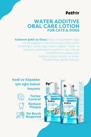 Kedi Ve Köpekler Ağız Bakım Losyonu 250 Ml X2 Adet