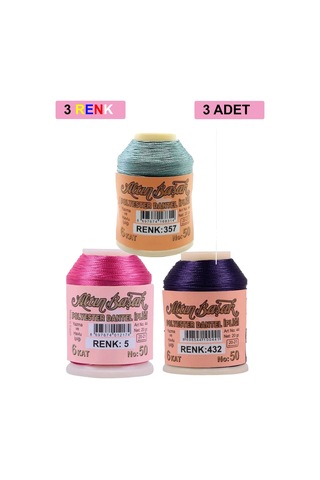 3 Adet Altınbaşak Oya Ve Dantel İpi 20 Gr - Royaleks - No: 005 -