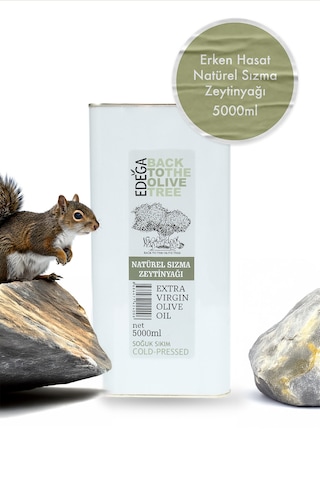 5 Lt Soğuk Sıkım Zeytinyağı Erken Hasat , Edremit Tipi Zeytin , Sızma