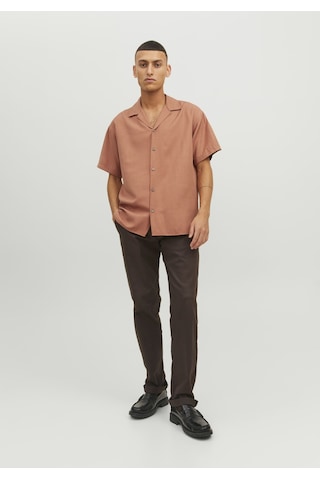 Jack & Jones Rahat Kesim Kısa Kollu Gömlek- Blujude 12231689 Amber Brown Kahverengi