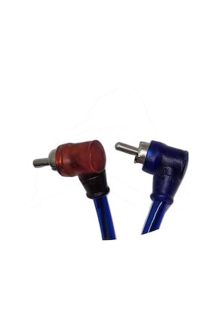 5 Metre 2 Rca To 2 Rca Oto Amfi Kablosu - Şeffaf Mavi Ses Aktarım Kablosu - Kırmızı Mavi Tos Fiş
