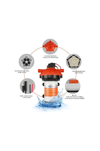 Tekne Hidroforu. Karavan Hidrofor Pompası. 12v. 11,3 Litre