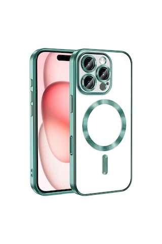 Zore Apple Uyumlu iPhone 16 Pro Kılıf Kamera Korumalı Magsafe Wireless Şarj Özellikli Demre Ka Yeşil