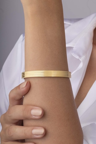 Gümüş Pazarım Şeritli Altın Kaplama Bilezik Model Kadın Çelik Kelepçe Renkli