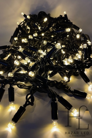 2.5 M Led 152 Ledli 24 Saçaklı Eklenebilir Ip65 Dış Mekan Siyah Kablolu Dekoratif Led Işık Gün Işığı