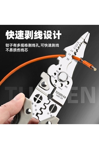 Ximistore9 Tuosen Elektrikçi İçin Çok İşlevli Tel Soğutma Aleti - 21.7x5.5x1.8 Cm