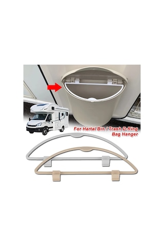 Willowhaven Beige 1 Adet Rv Kapı Çöp Kutusu D-ring Askılı Dayanıklı Çöp Kovası Bej
