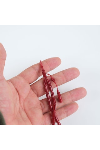 Kadim Katalin Eski Amerikan Istaka Kapsül Kesim 4.5x9mm Tesbih -vişne- İbrahim Yeşilnacar Usta İşi Kırmızı