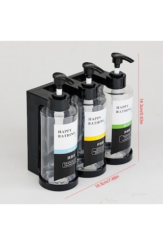 3pcs-clear-duş Şampuan Dispenseri Seti 3x300ml Duvara Monte Pompa Şampuan Kremi Vücut Konteyner Dispenseri Tutucu İle