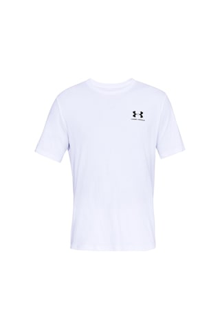 Under Armour Sportstyle Left Chest Erkek Beyaz Tişört 1326799-100