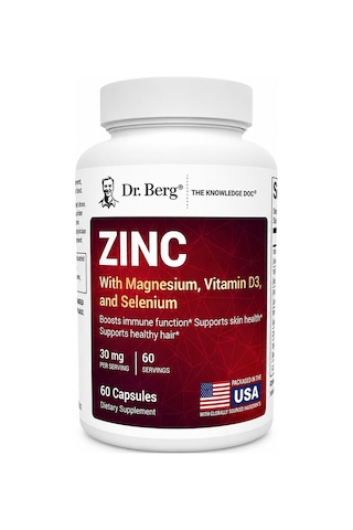 Çinko + Magnezyum + D3 Vitamini + Selenyum 60 Kapsül Takviye Edici Gıda Dr.berg