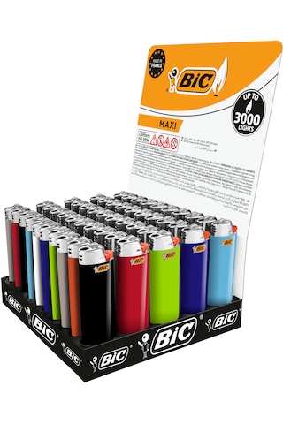 Bic J6 Taşlı Maxi Çakmak 50 Adet