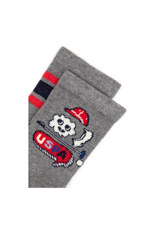 U.S. Polo Assn. U.s. Polo Assn. Erkek Çocuk Gri Melanj Çorap Soket 50318054-vr086